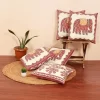 Veda Cream Hathi Print Cotton Cushion Covers