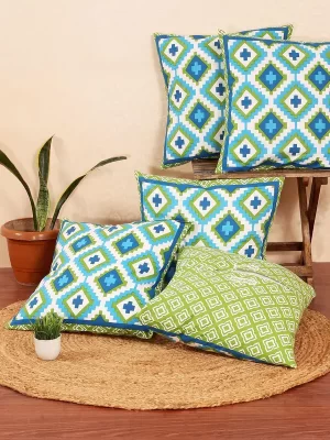 Geometric Print Cotton Cushion Covers
