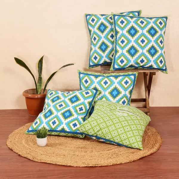 Geometric Print Cotton Cushion Covers
