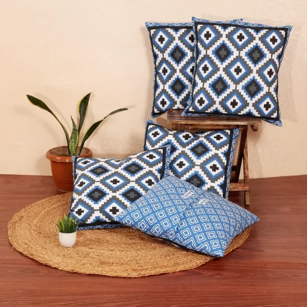 Geometric Print Cotton Cushion Covers